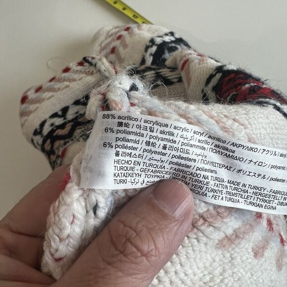 ZARA Apres Ski Oversized Jacquard Knit Snowflake Sweater Size Small - Picture 9 of 9